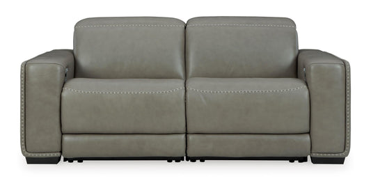 Correze 2-Piece Dual Power Leather Reclining Modular Loveseat