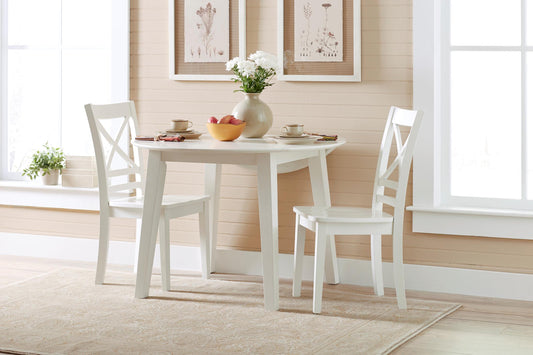 Haiden 3-Piece Drop Leaf Dining Set - White