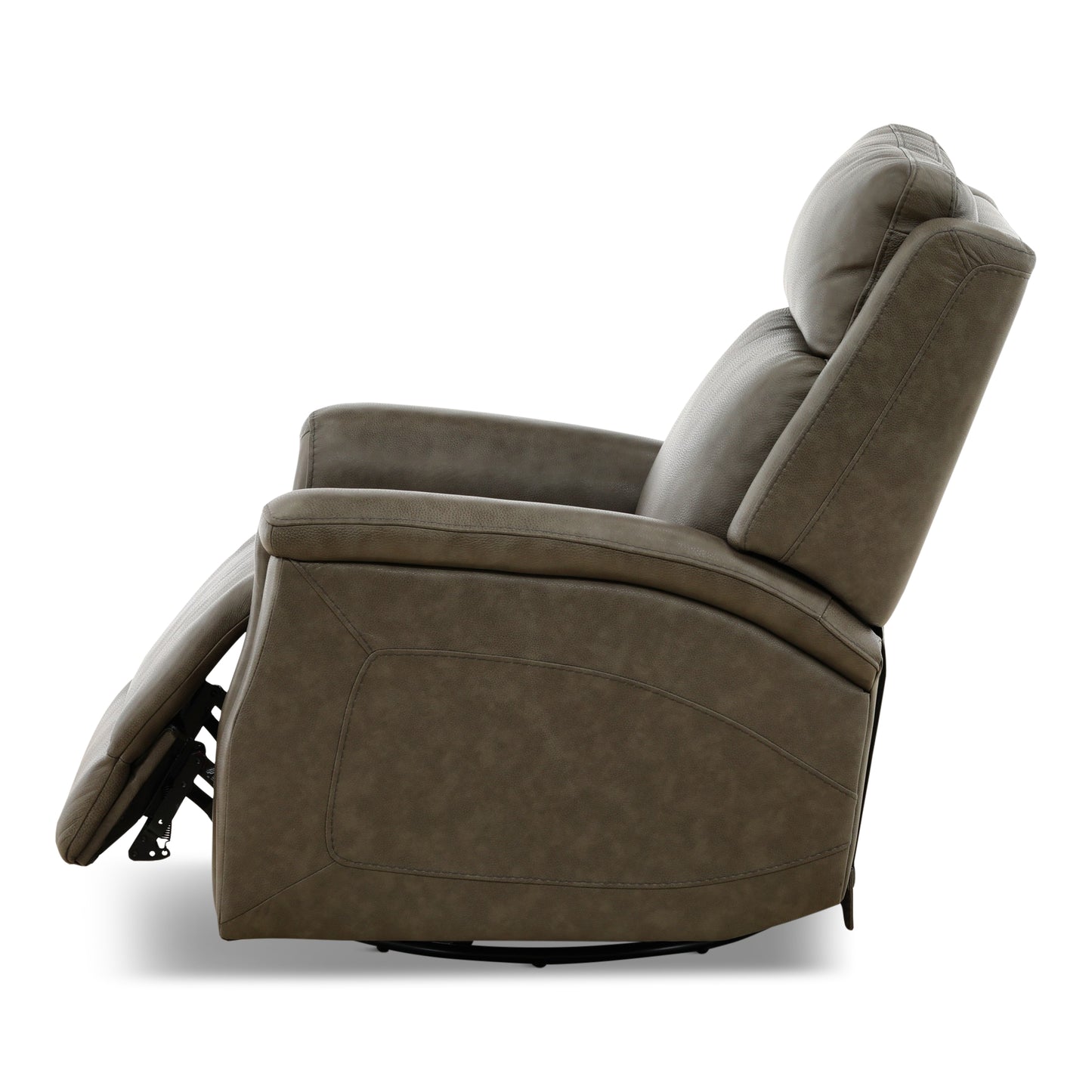 Eddystone Leather Power Swivel Glider Recliner with ZeroGravity