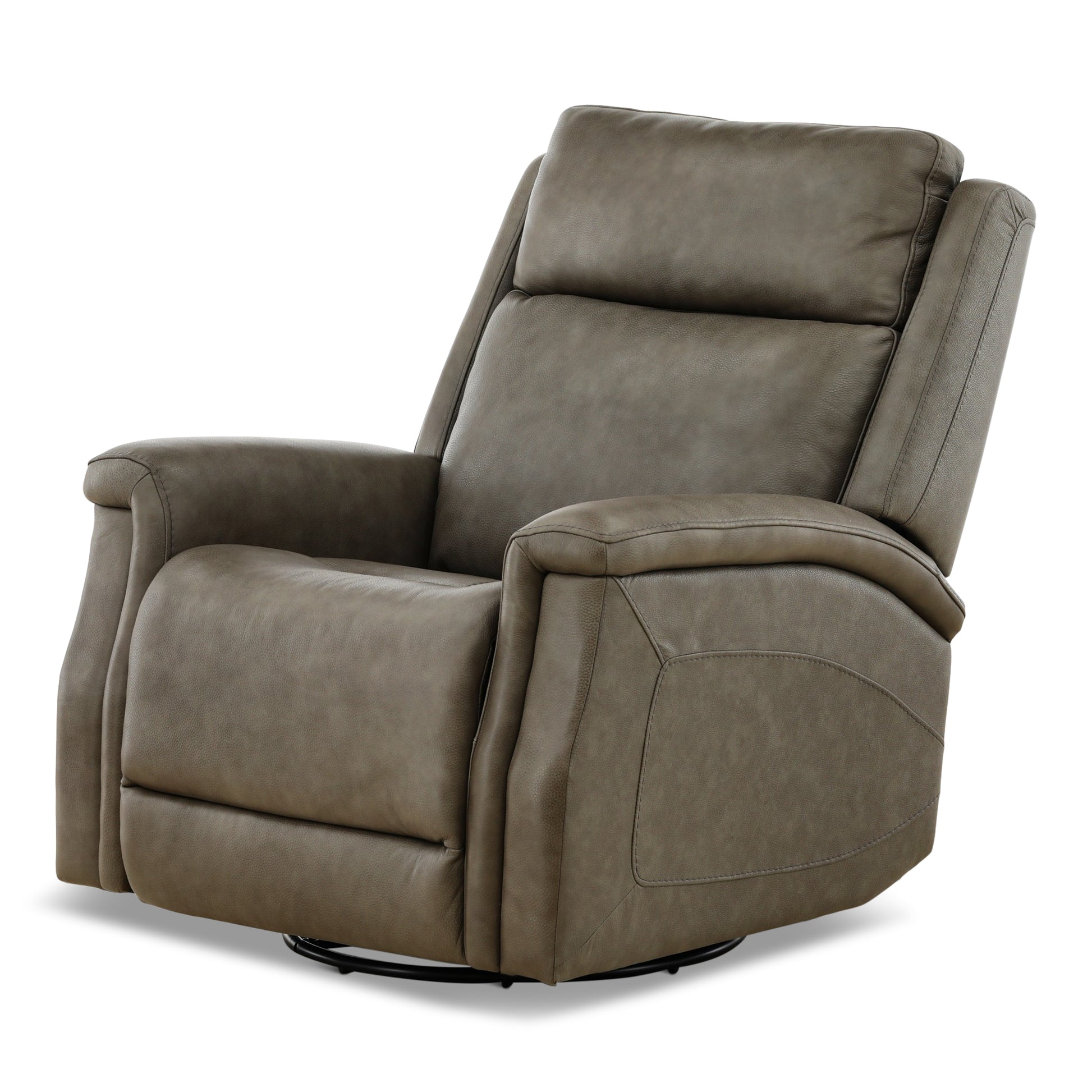 Eddystone Leather Power Swivel Glider Recliner with ZeroGravity