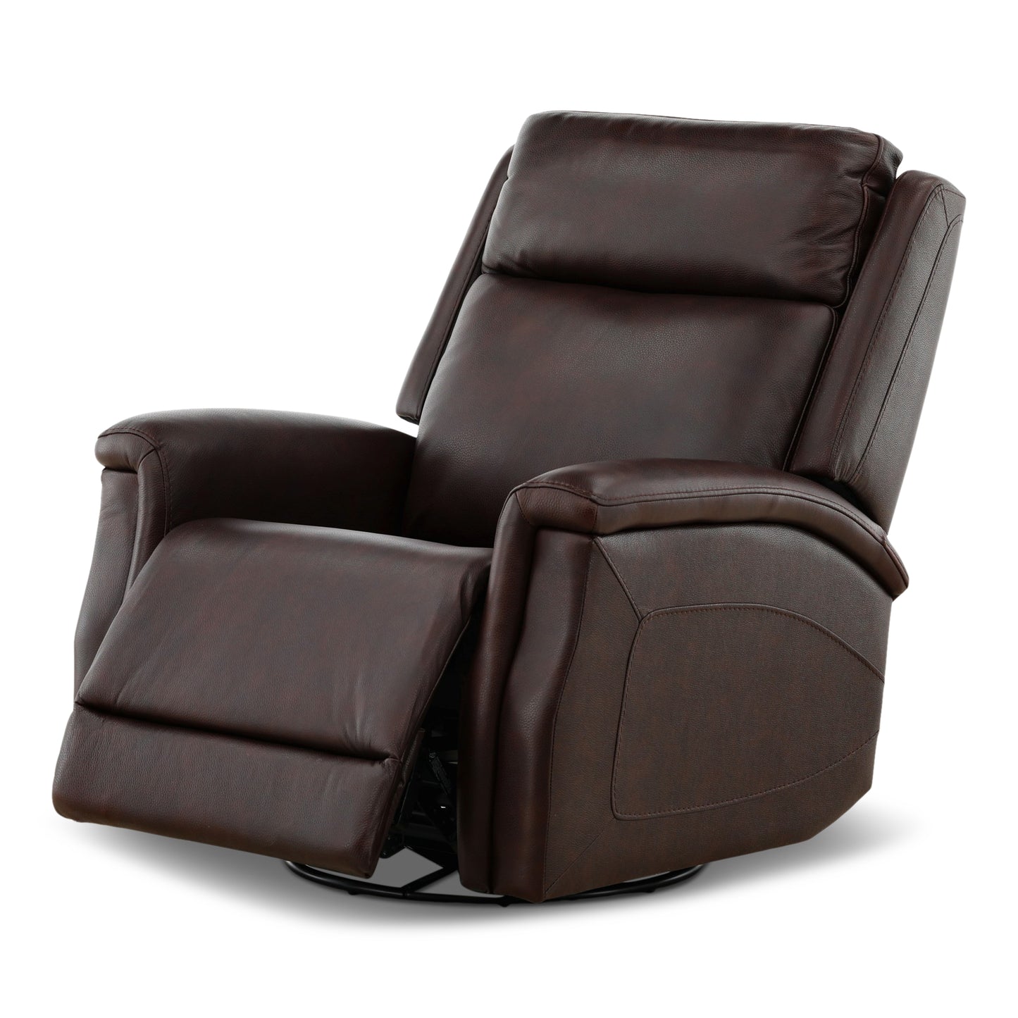 Eddystone Leather Power Swivel Glider Recliner with ZeroGravity