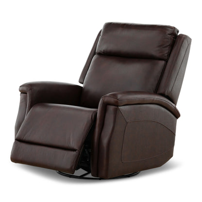 Eddystone Leather Power Swivel Glider Recliner with ZeroGravity