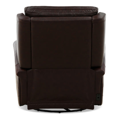 Eddystone Leather Power Swivel Glider Recliner with ZeroGravity