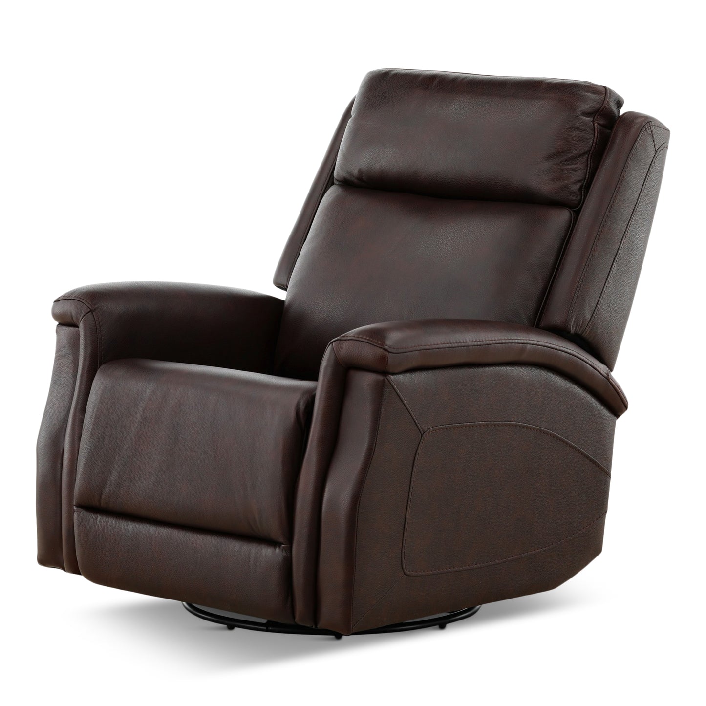 Eddystone Leather Power Swivel Glider Recliner with ZeroGravity