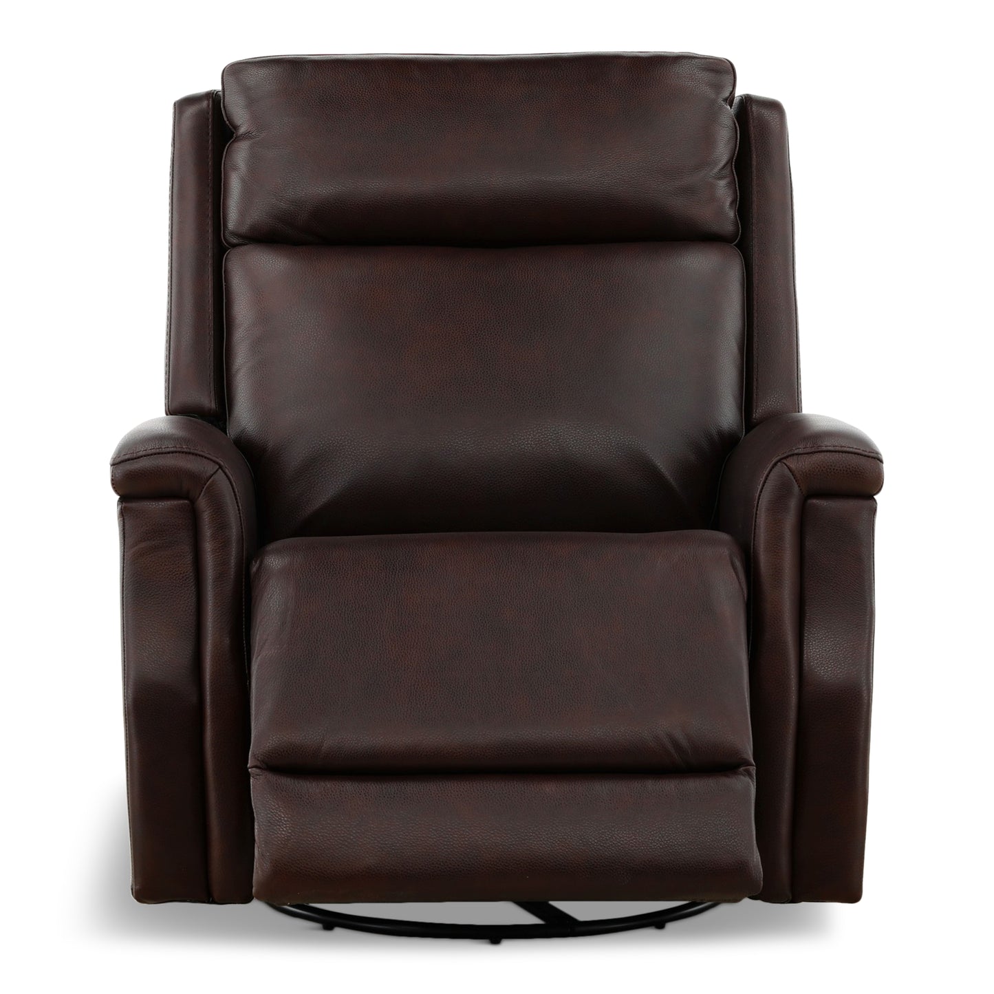 Eddystone Leather Power Swivel Glider Recliner with ZeroGravity