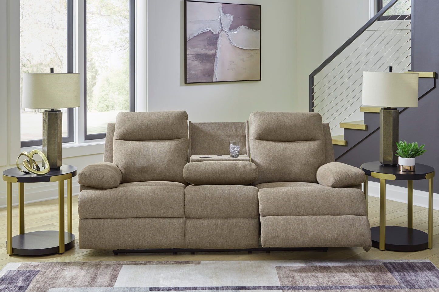 Tarrant Reclining Sofa with Drop Down Table