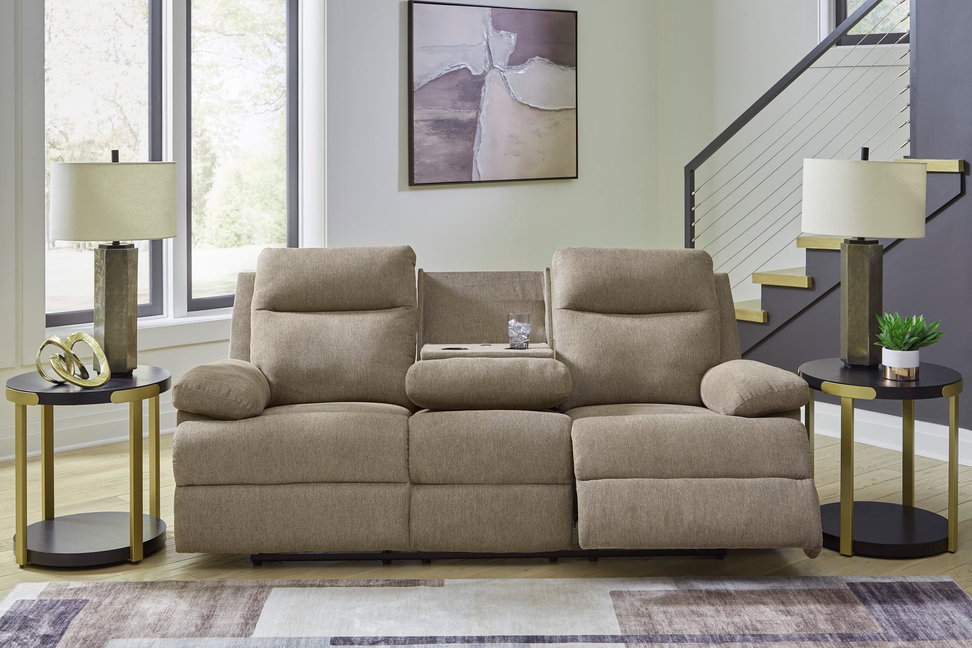Tarrant Reclining Sofa with Drop Down Table
