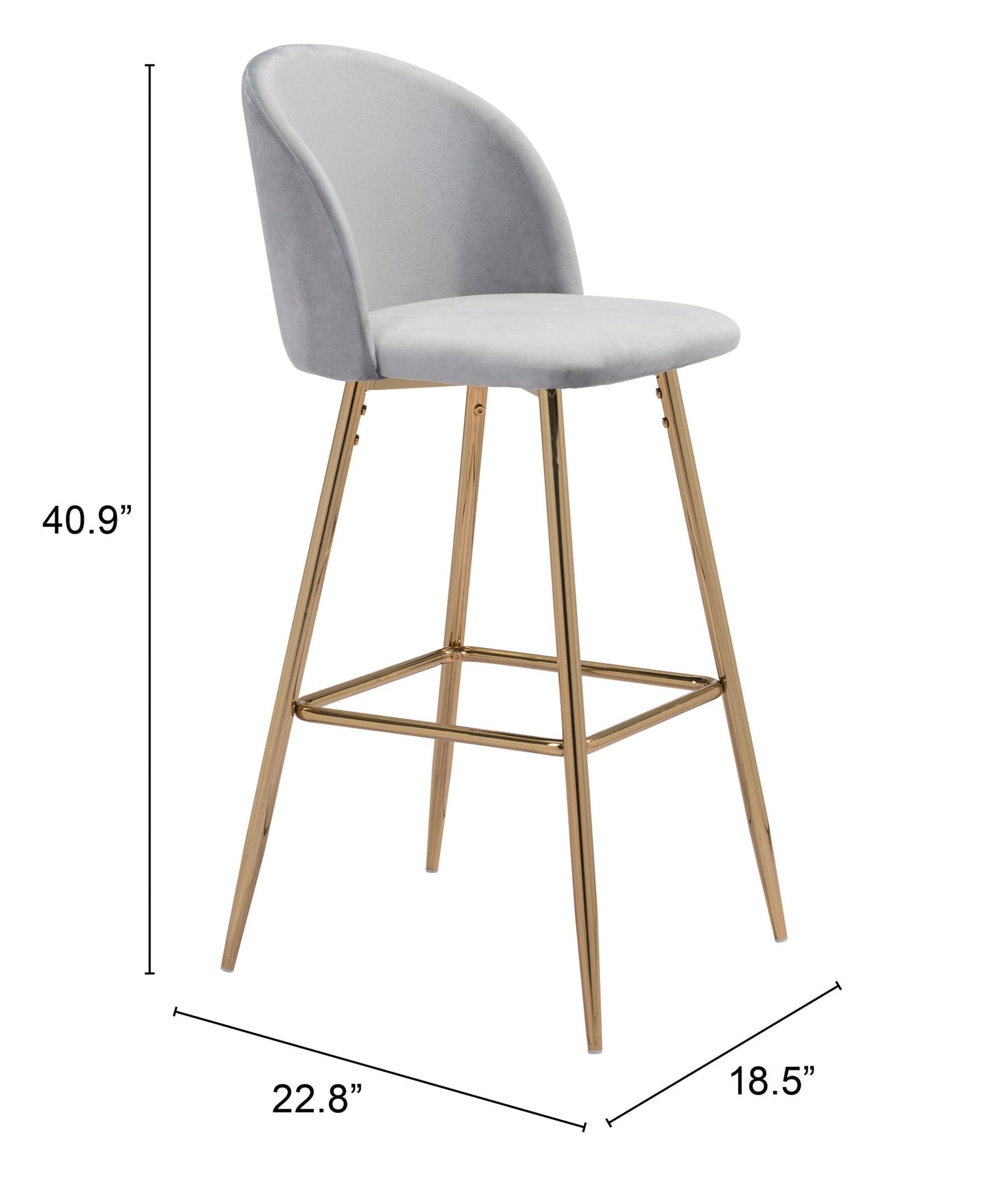 Cozy Barstool Gray & Gold