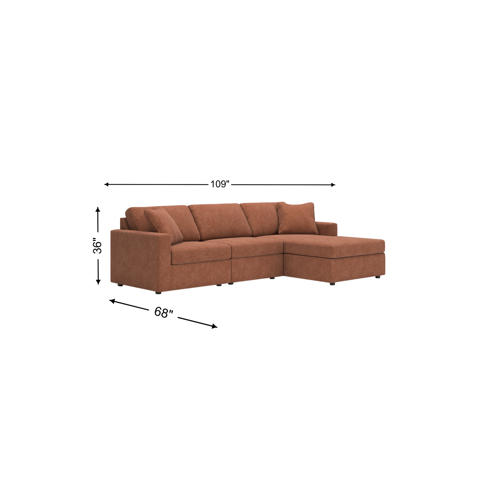 Ashley Modmax 3-Piece Next-Gen Nuvella™ Performance Fabric Modular Sofa Chaise