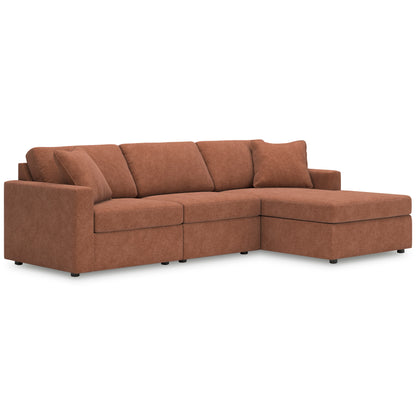 Ashley Modmax 3-Piece Next-Gen Nuvella™ Performance Fabric Modular Sofa Chaise Spice