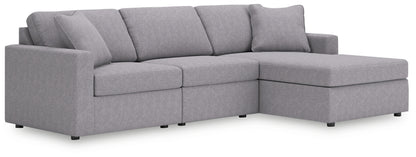 Ashley Modmax 3-Piece Next-Gen Nuvella™ Performance Fabric Modular Sofa Chaise Granite