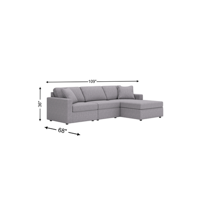 Ashley Modmax 3-Piece Next-Gen Nuvella™ Performance Fabric Modular Sofa Chaise