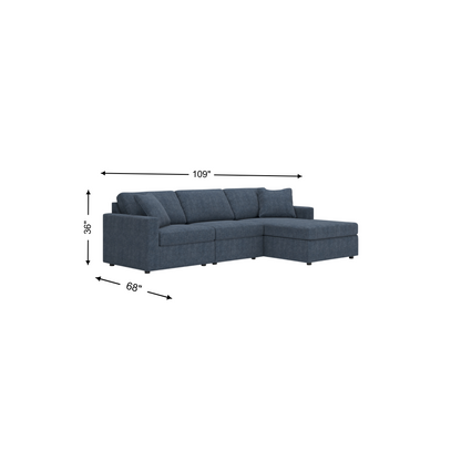 Ashley Modmax 3-Piece Next-Gen Nuvella™ Performance Fabric Modular Sofa Chaise