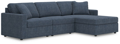 Ashley Modmax 3-Piece Next-Gen Nuvella™ Performance Fabric Modular Sofa Chaise Ink
