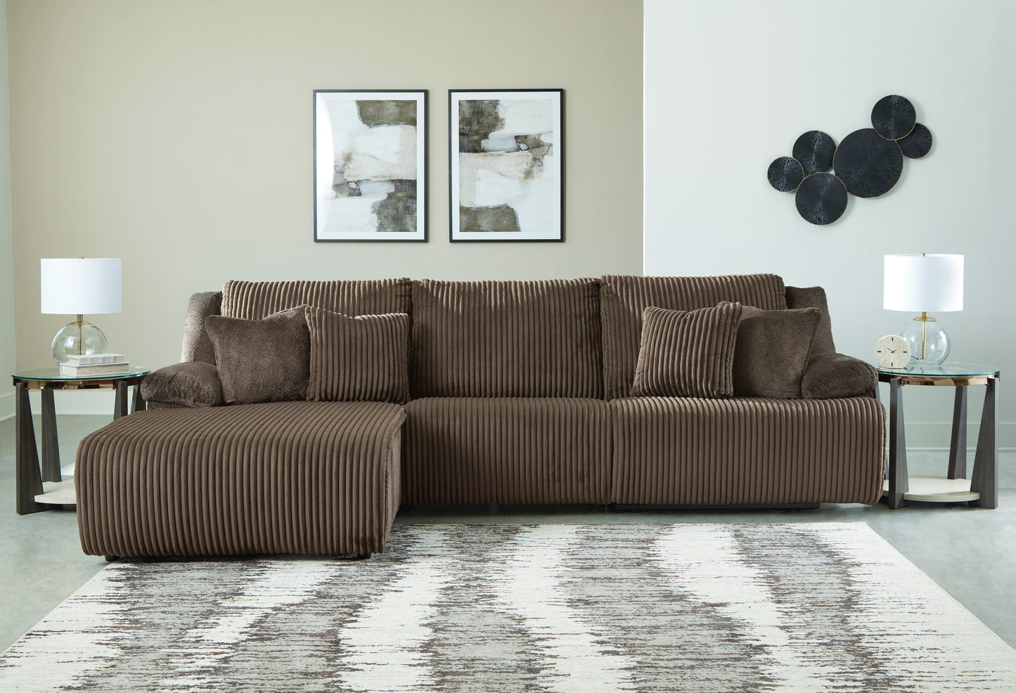 Ashley Top Tier 3-Piece Reclining Sectional Sofa Chaise