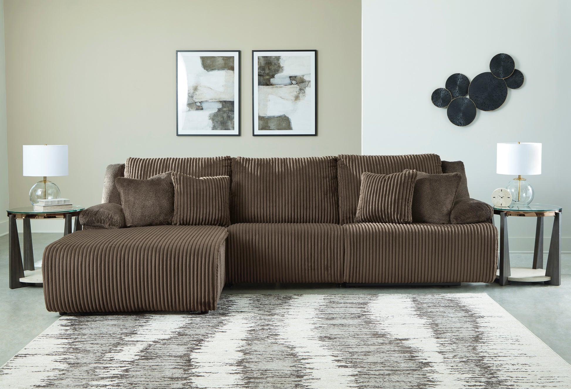 Ashley Top Tier 3-Piece Reclining Sectional Sofa Chaise
