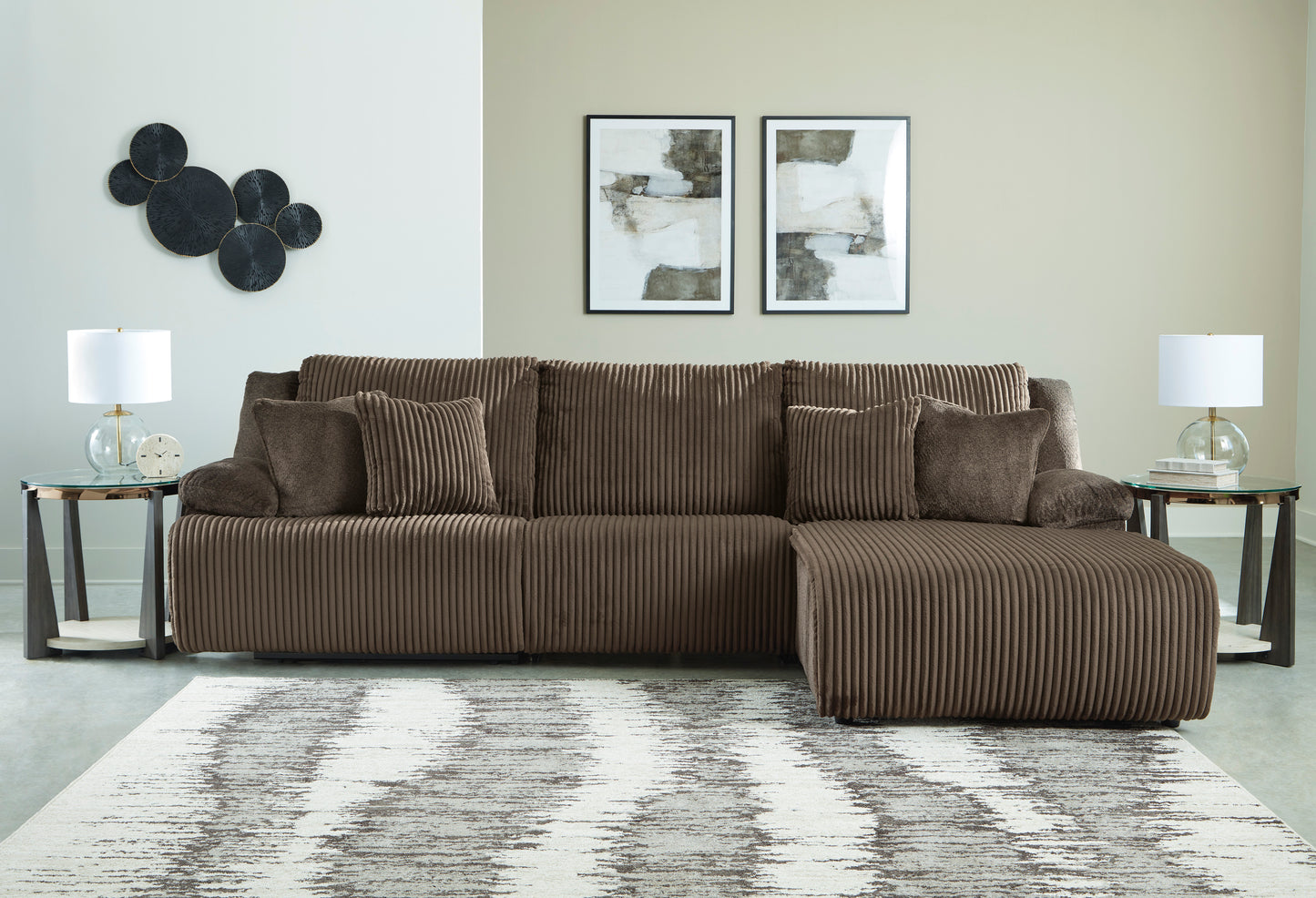 Ashley Top Tier 3-Piece Reclining Sectional Sofa Chaise