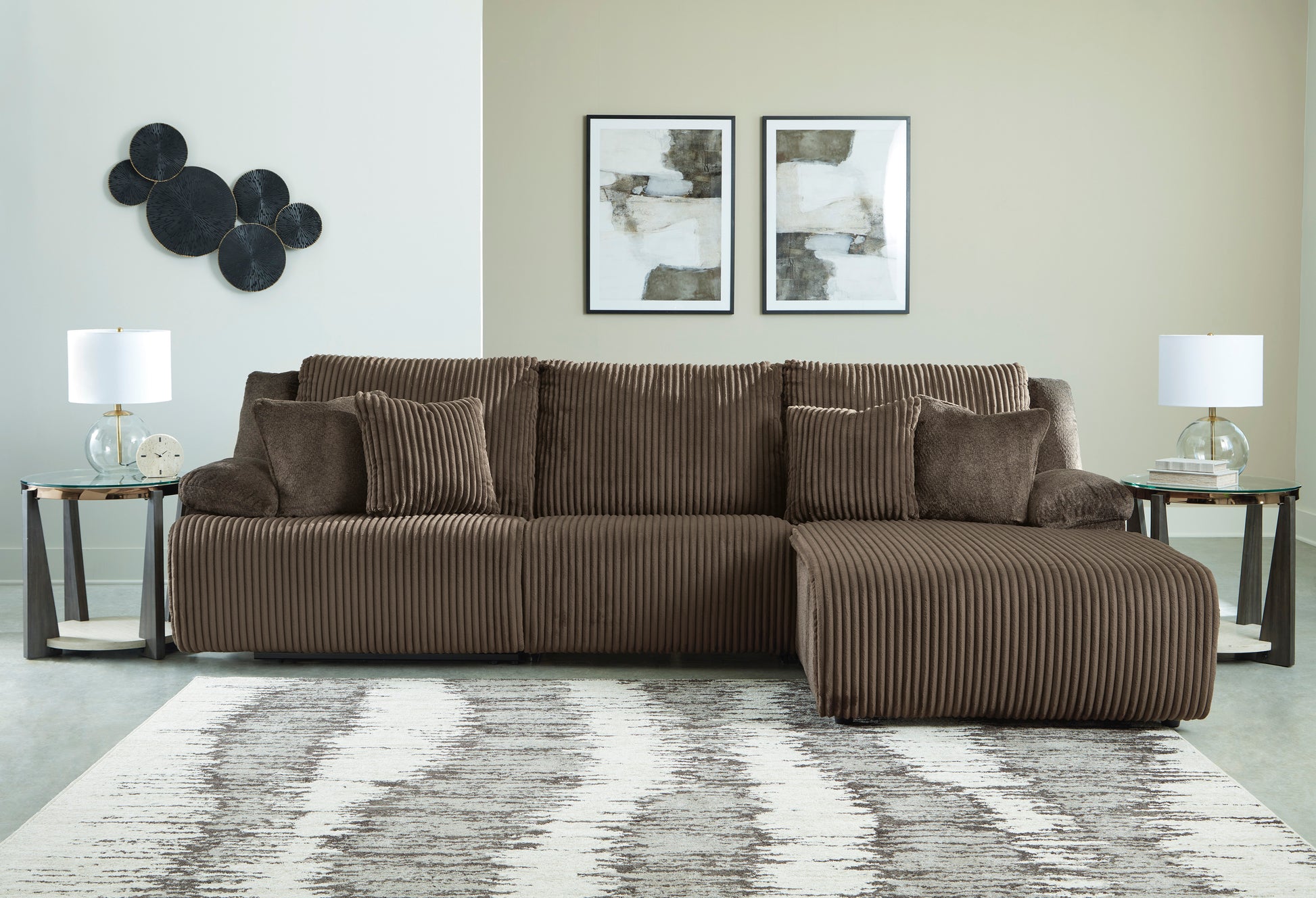 Ashley Top Tier 3-Piece Reclining Sectional Sofa Chaise