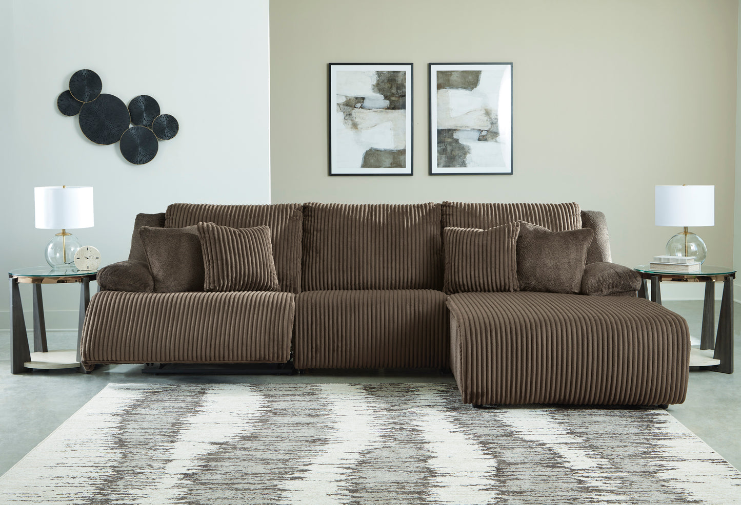 Ashley Top Tier 3-Piece Reclining Sectional Sofa Chaise