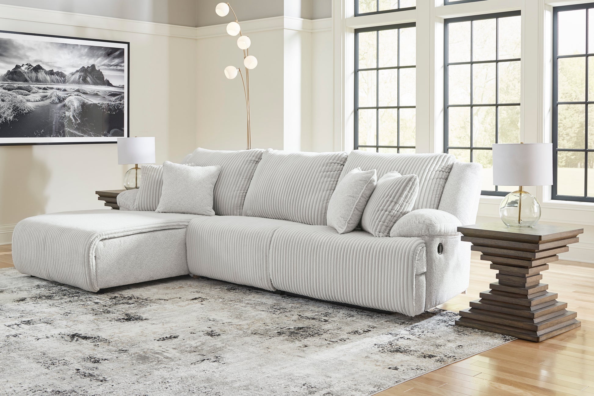 Ashley Top Tier 3-Piece Reclining Sectional Sofa Chaise