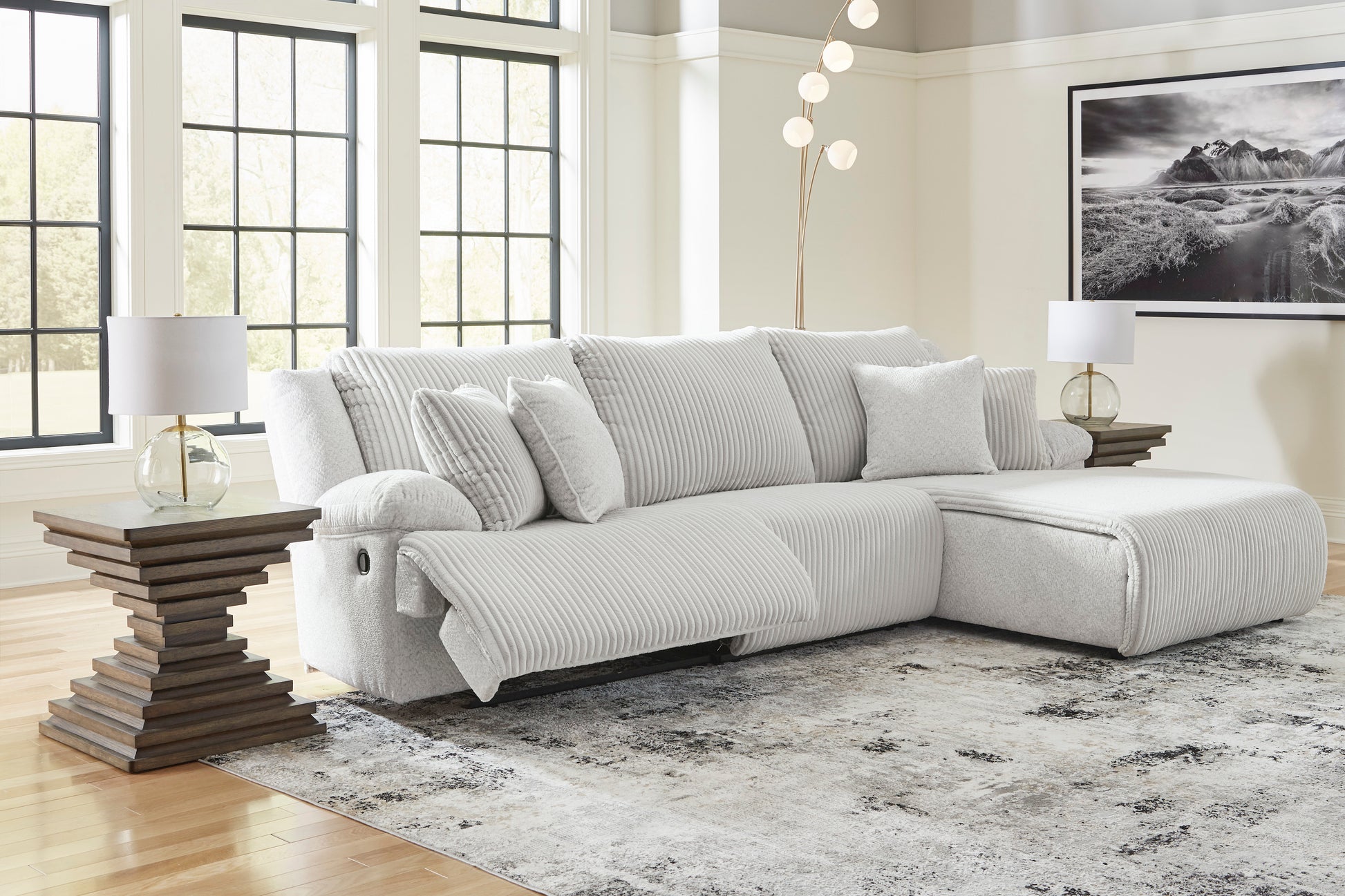 Ashley Top Tier 3-Piece Reclining Sectional Sofa Chaise