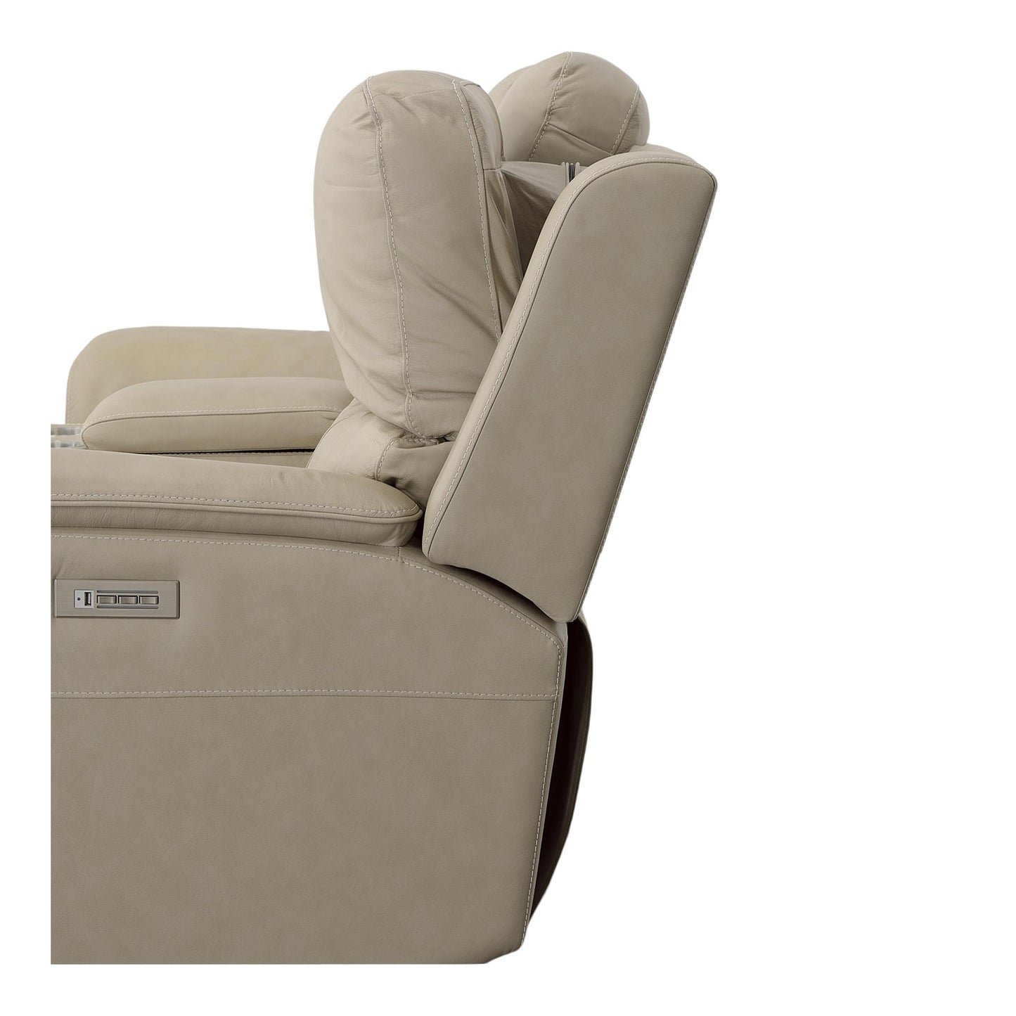 Carmen Leather Power Reclining Loveseat with Console