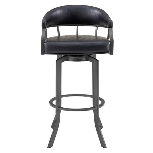 Pharaoh Swivel 30" Black Bar Stool