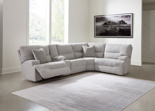 Ashley Acklen Place 5-Piece Next-Gen Nuvella™ Performance Fabric Dual Power Reclining Modular Sectional with Storage Console - alternate view