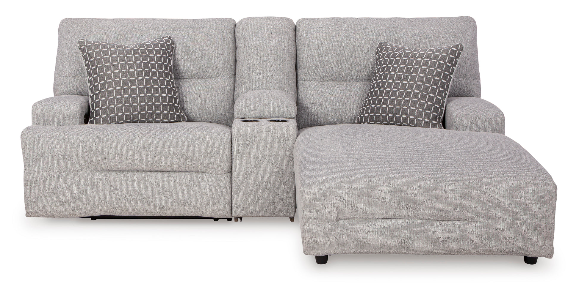 Acklen Place Right Facing 3-Piece Power Reclining Sectional Sofa with Chaise Pewter