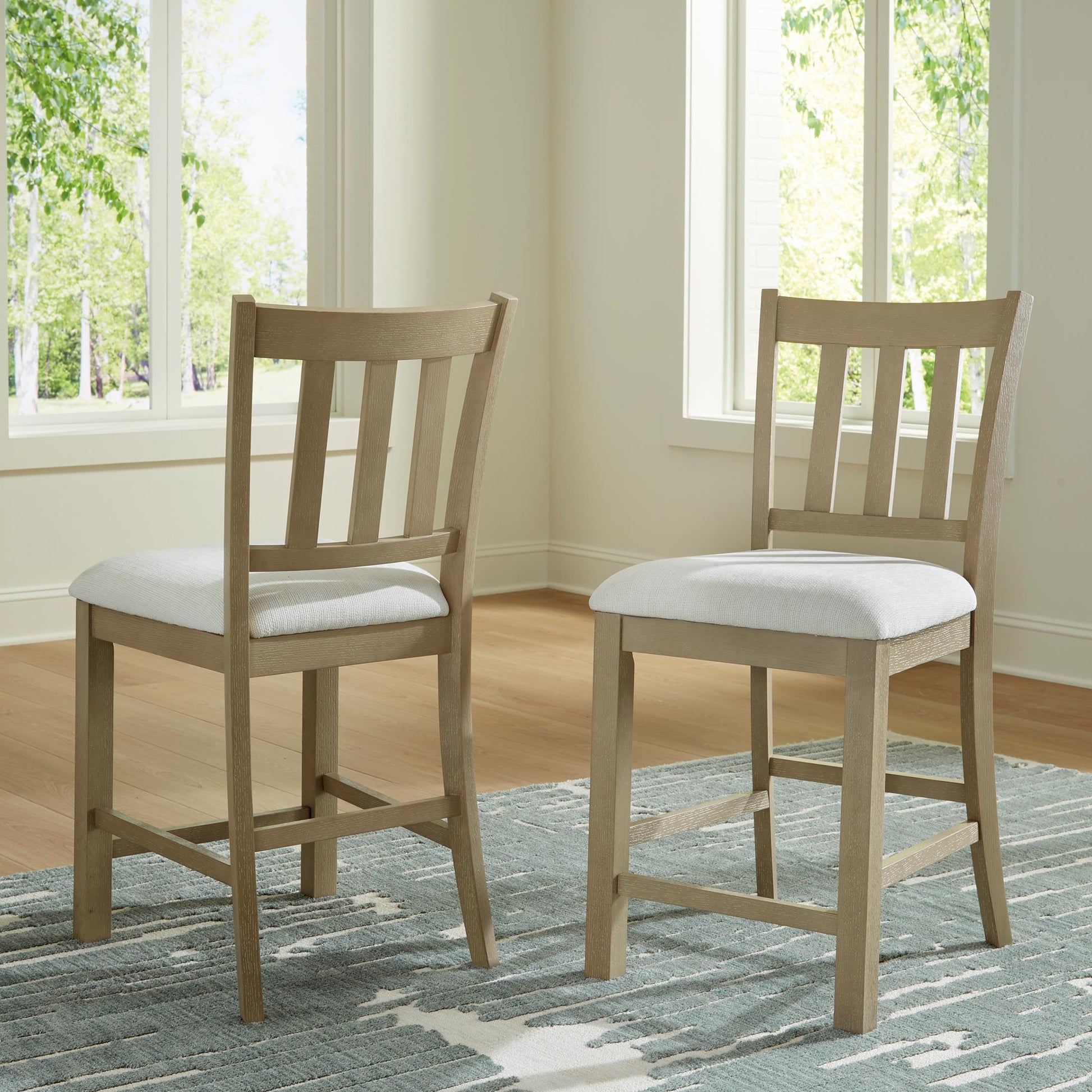 Calmoro Upholstered Counter Height Bar Stool (Set of 2)