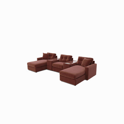 Modular One 5-Piece Dual Chaise Sectional with E-Console