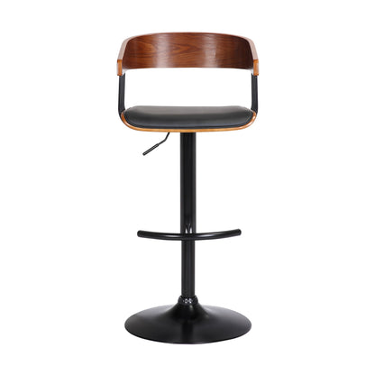 Larisa Adjustable Walnut Wood Bar Stool