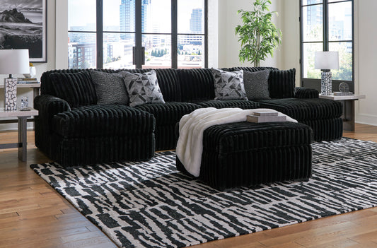 Ashley Midnight-Madness 4-Piece Double Chaise Sectional