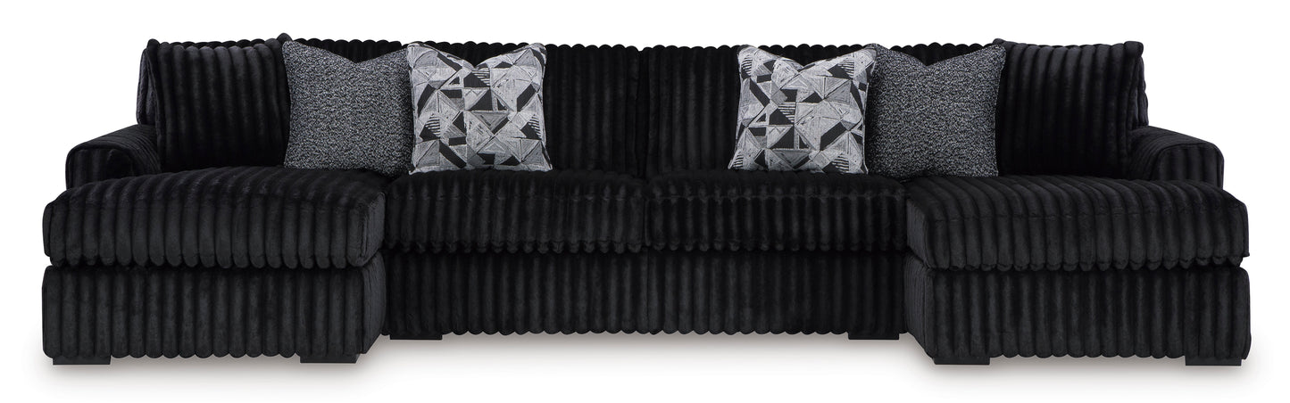 Ashley Midnight-Madness 3-Piece Sectional with Double Chaise