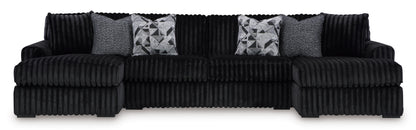 Ashley Midnight-Madness 3-Piece Sectional with Double Chaise