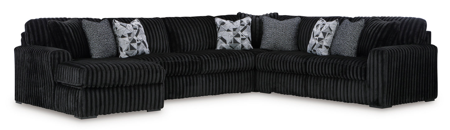 Ashley Midnight-Madness 4-Piece Sectional with Chaise