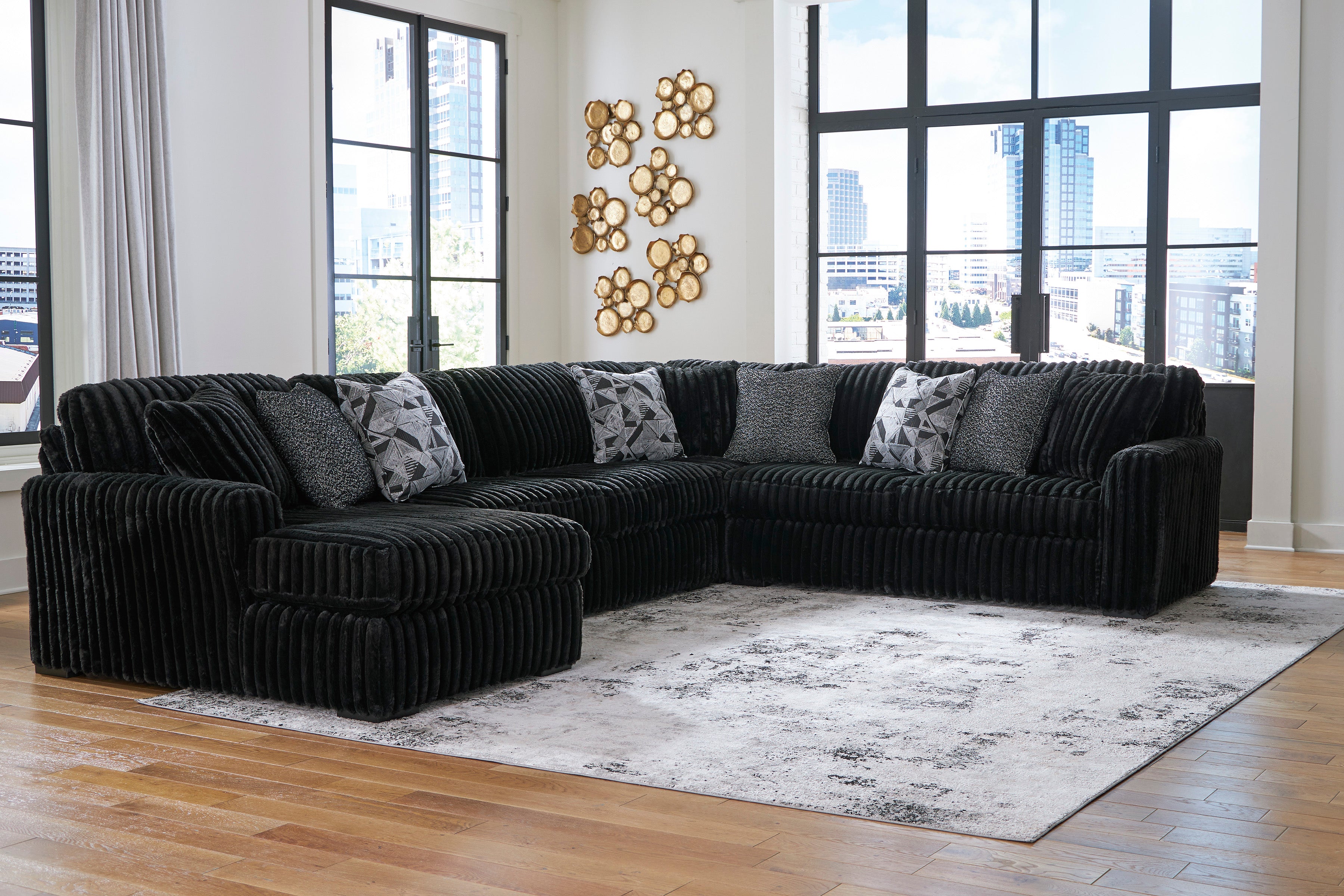 Ashley Midnight-Madness 4-Piece Sectional with Chaise – Levin