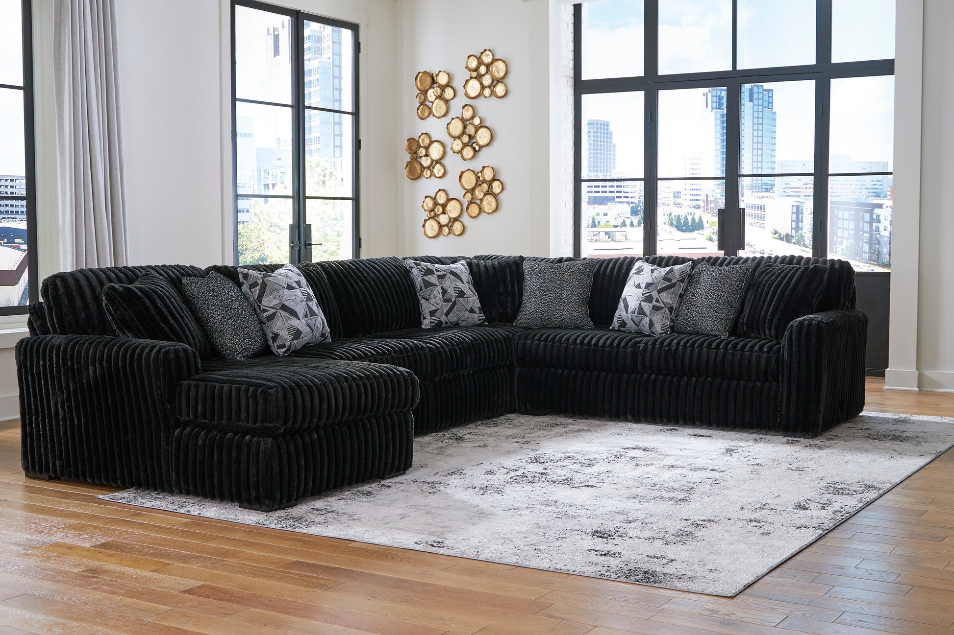 Ashley Midnight-Madness 4-Piece Sectional with Chaise