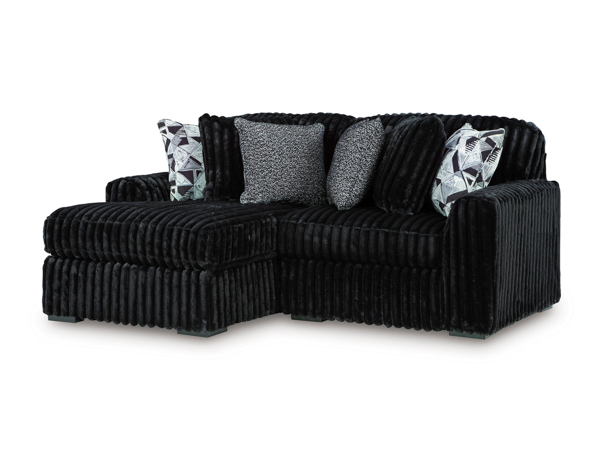 Ashley Midnight-Madness 2-Piece Sectional with Chaise Onyx Left-Facing