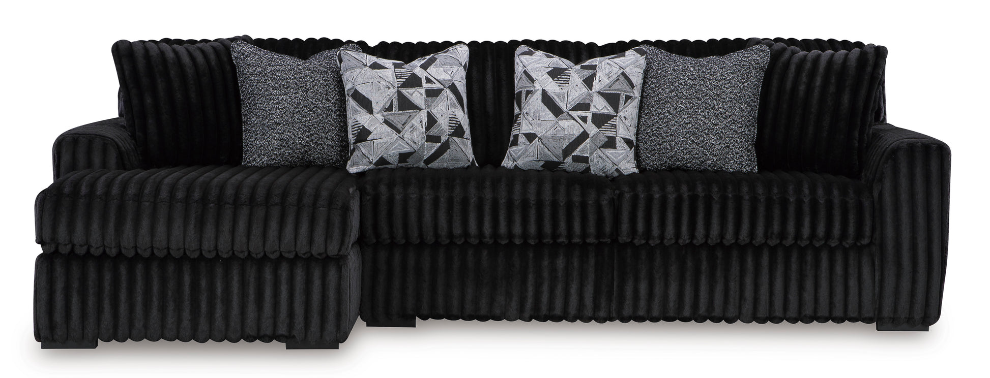 Ashley Midnight-Madness 2-Piece Sofa with Chaise Onyx Left-Facing