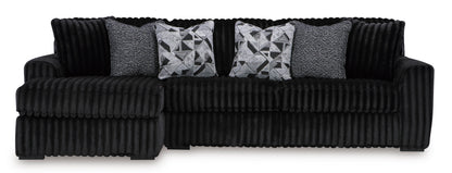 Ashley Midnight-Madness 2-Piece Sofa with Chaise Onyx Left-Facing
