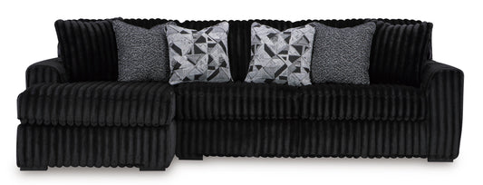 Ashley Midnight-Madness 2-Piece Sofa with Chaise Onyx Left-Facing