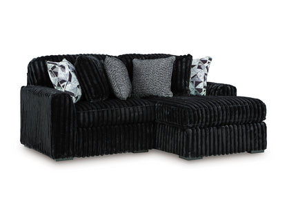 Ashley Midnight-Madness 2-Piece Sectional with Chaise Onyx Right-Facing