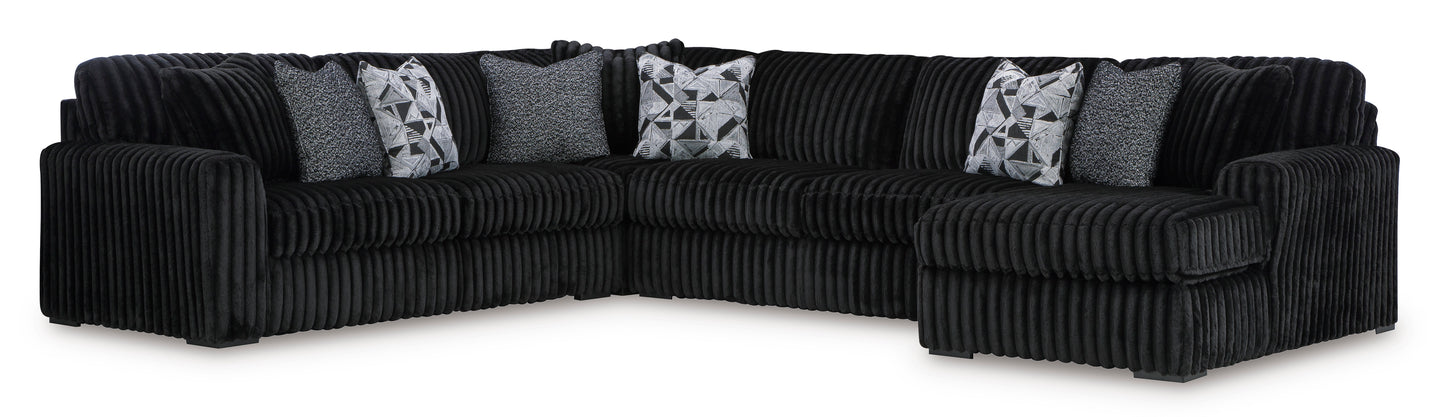 Ashley Midnight-Madness 4-Piece Sectional with Chaise