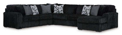 Ashley Midnight-Madness 4-Piece Sectional with Chaise