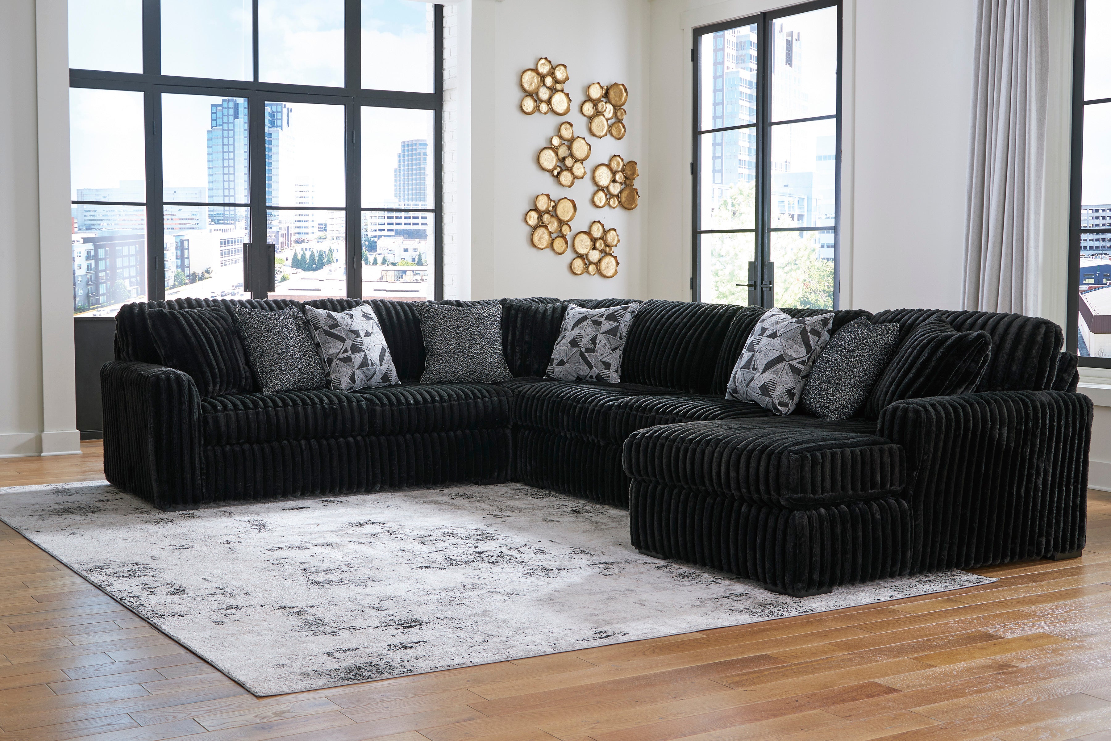 Ashley Midnight-Madness 4-Piece Sectional with Chaise – Levin