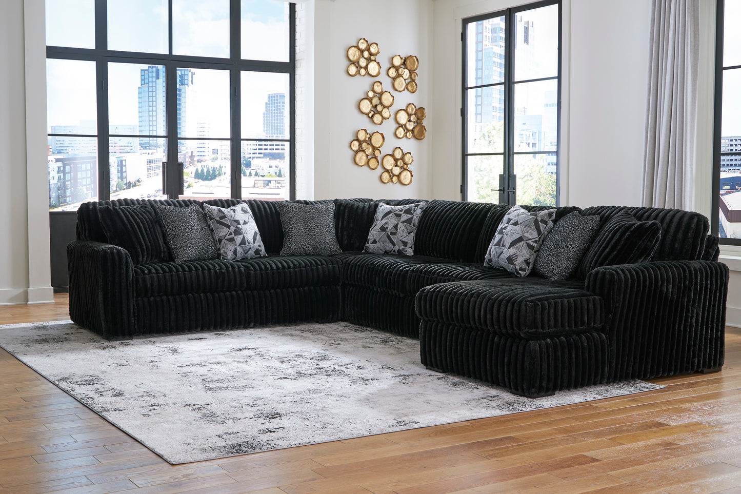 Ashley Midnight-Madness 4-Piece Sectional with Chaise