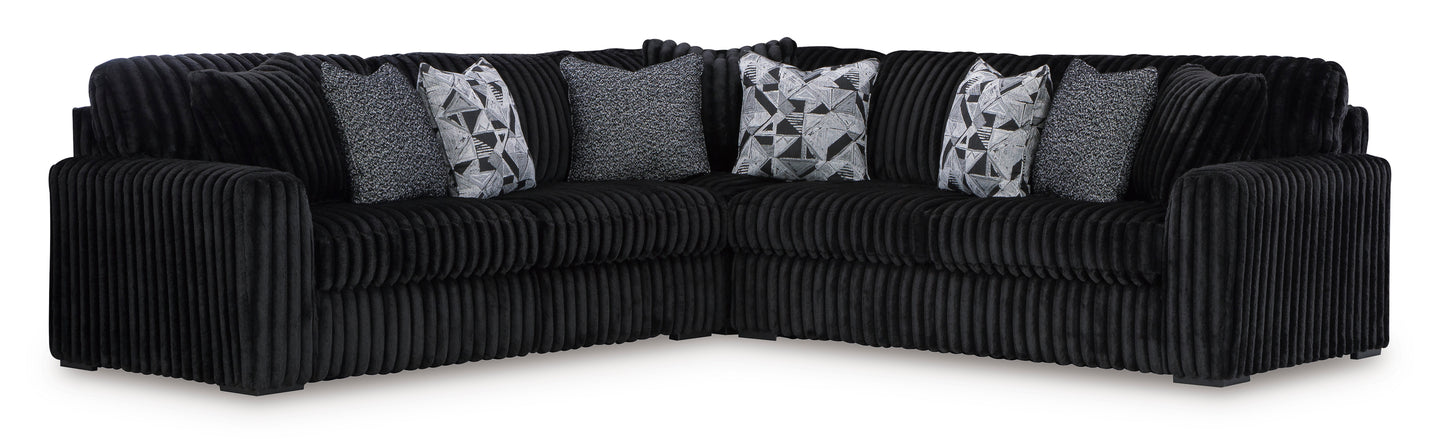 Ashley Midnight-Madness 3-Piece Sectional Onyx