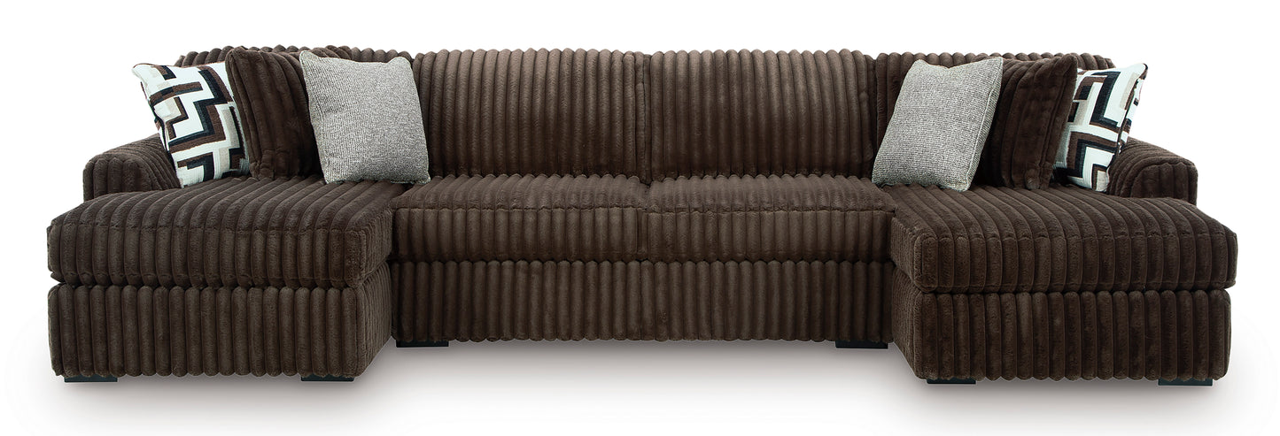 Ashley Midnight-Madness 3-Piece Sectional with Double Chaise