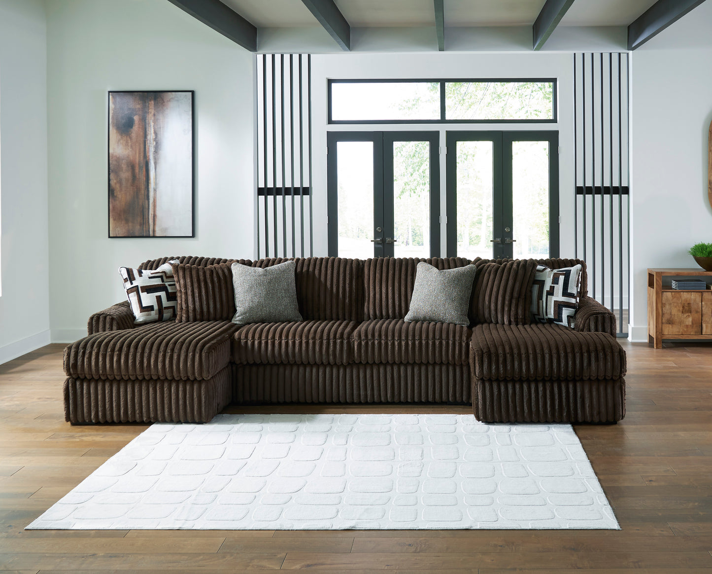 Ashley Midnight-Madness 3-Piece Sectional with Double Chaise